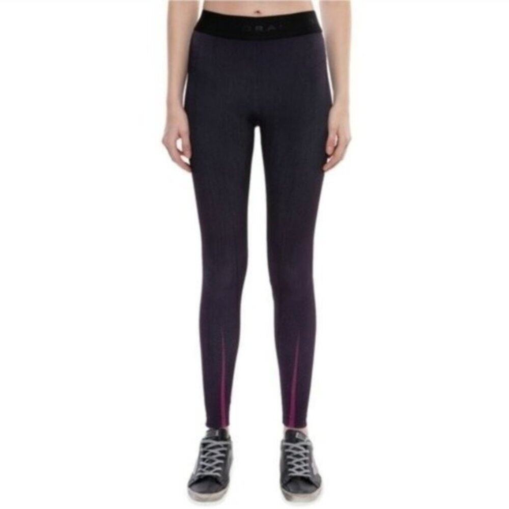 Koral Aden Black & Purple High Rise Performance Ankle Leggings NEW Womens Medium
